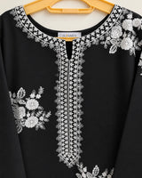 Black & White Embroidered Lawn 3-Piece Shalwar Kameez Suit with Bamber Dupatta