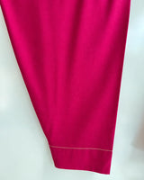 Fuchsia Pink Cotton 2-Piece Co-Ord Set with Collar Tunic & Matching Trousers