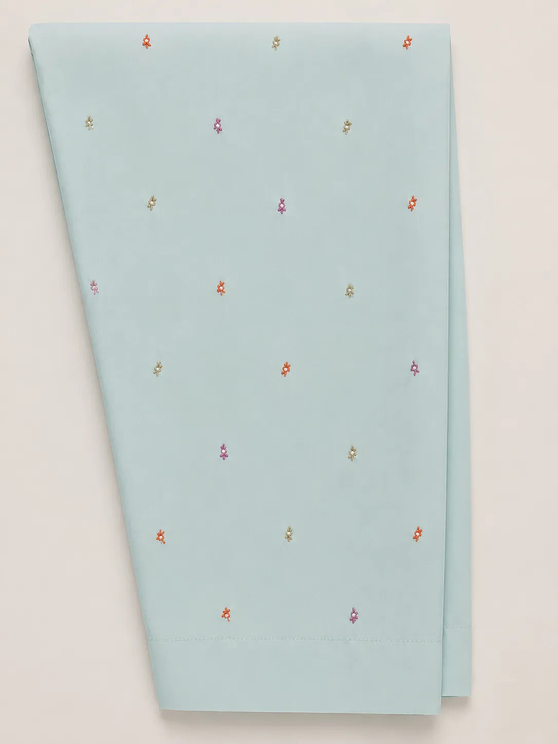 Aqua Blue Embroidered Farshi 3-Piece Stitched Suit with Chiffon Dupatta