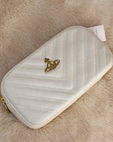 Ivory White Quilted Crossbody Bag with Gold Chain Strap | Sufaab