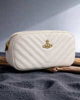 Ivory White Quilted Crossbody Bag with Gold Chain Strap | Sufaab