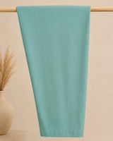 Aqua Blue Embroidered Short Shirt & Trouser 3-Piece Suit with Bamber Dupatta