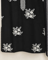 Black & White Embroidered Lawn 3-Piece Shalwar Kameez Suit with Bamber Dupatta