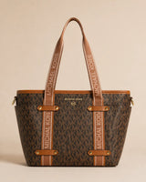 Michael Kors Signature Monogram Medium Tote Bag | Logo Strap Shoulder Purse