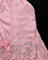 Blush Pink Embroidered 3-Piece Pakistani Suit with Floral Tassels
