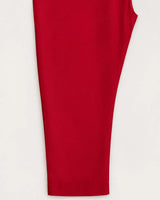Crimson Red Floral Embroidered Lawn 3-Piece Stitched Suit with Bamber Chiffon Dupatta & Plain Trousers