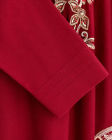 Crimson Red Embroidered Lawn 3-Piece Stitched Suit with Doriya Dupatta