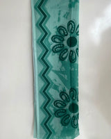 Pistachio Mint Green Embroidered Lawn Frock 3-Piece Stitched Suit with Chiffon Dupatta & Plain Trousers