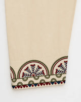 Mustard Yellow Embroidered Short Kurti 3-Piece Stitched Suit with Embroidered Shalwar & Printed Dupatta