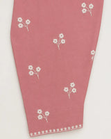 Salmon Pink Short Embroidered Lawn 3-Piece Stitched Suit with Embroidered Shalwar & Silk Dupatta