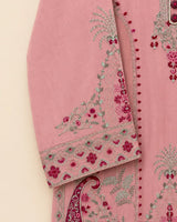 Dusty Rose Pink Embroidered Lawn 2-Piece Stitched Suit with Printed Trouser