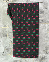 Black & Maroon Printed Lawn 2 Piece Kaftan Suit | Embroidered Neckline & Printed Trousers