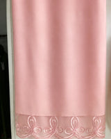 Light Pink Floral Embroidered Long 3-Piece Stitched Lawn Suit with Organza Trouser Patch & Floral Dupatta