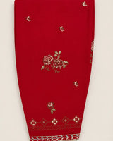 Black & Red Embroidered Short Kurti 3-Piece Stitched Suit with Shalwar